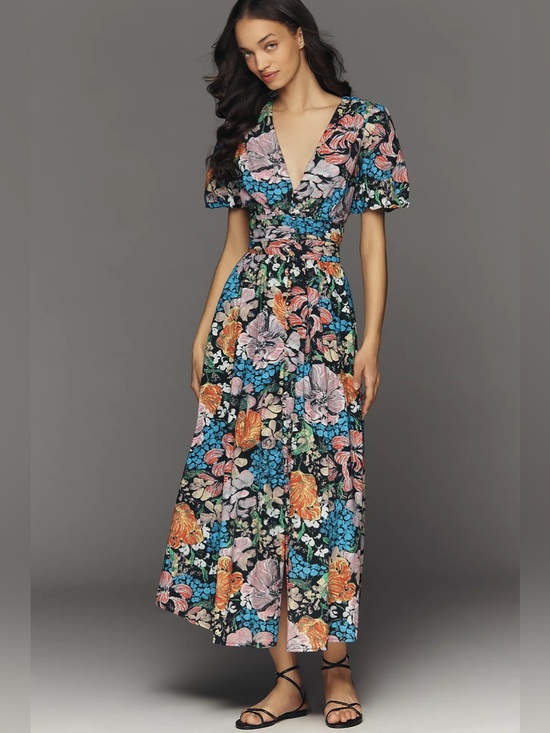 Anthropologie Dresses & Skirts - Anthropologie x Yukiko Noritake Katerina Button Front Midi Dress size XL